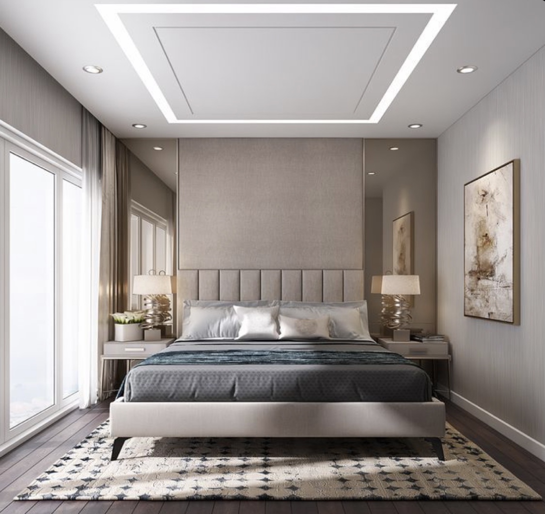 False ceiling & complete bedroom interior