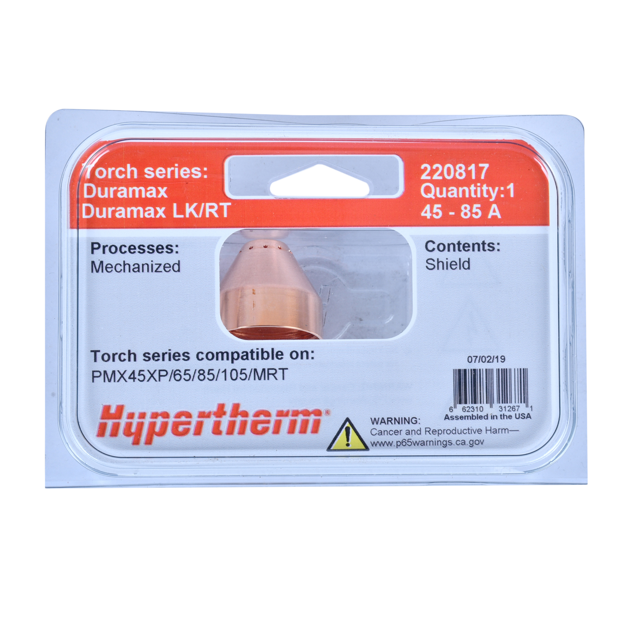 Hypertherm Powermax Mechanized Shield 220817