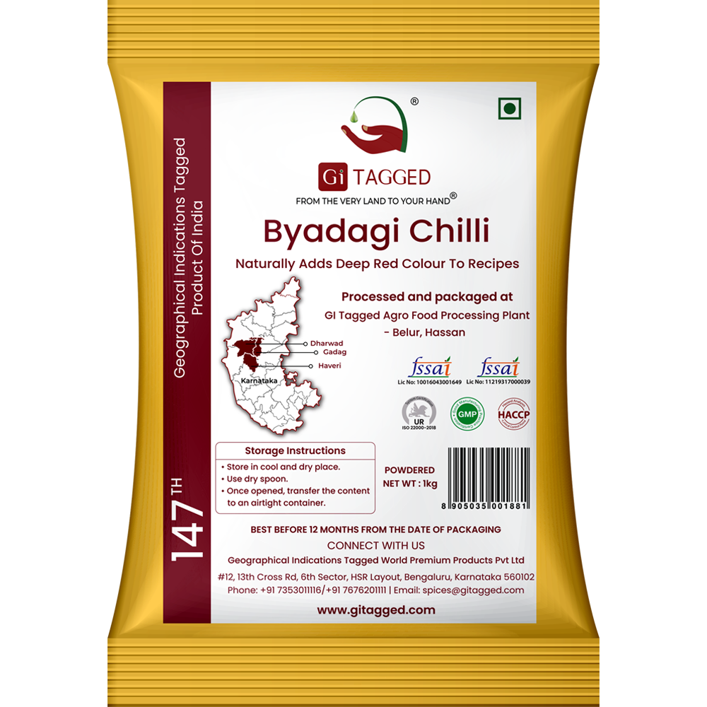 GiTAGGED Byadgi Chilli (Powder) – 1Kg