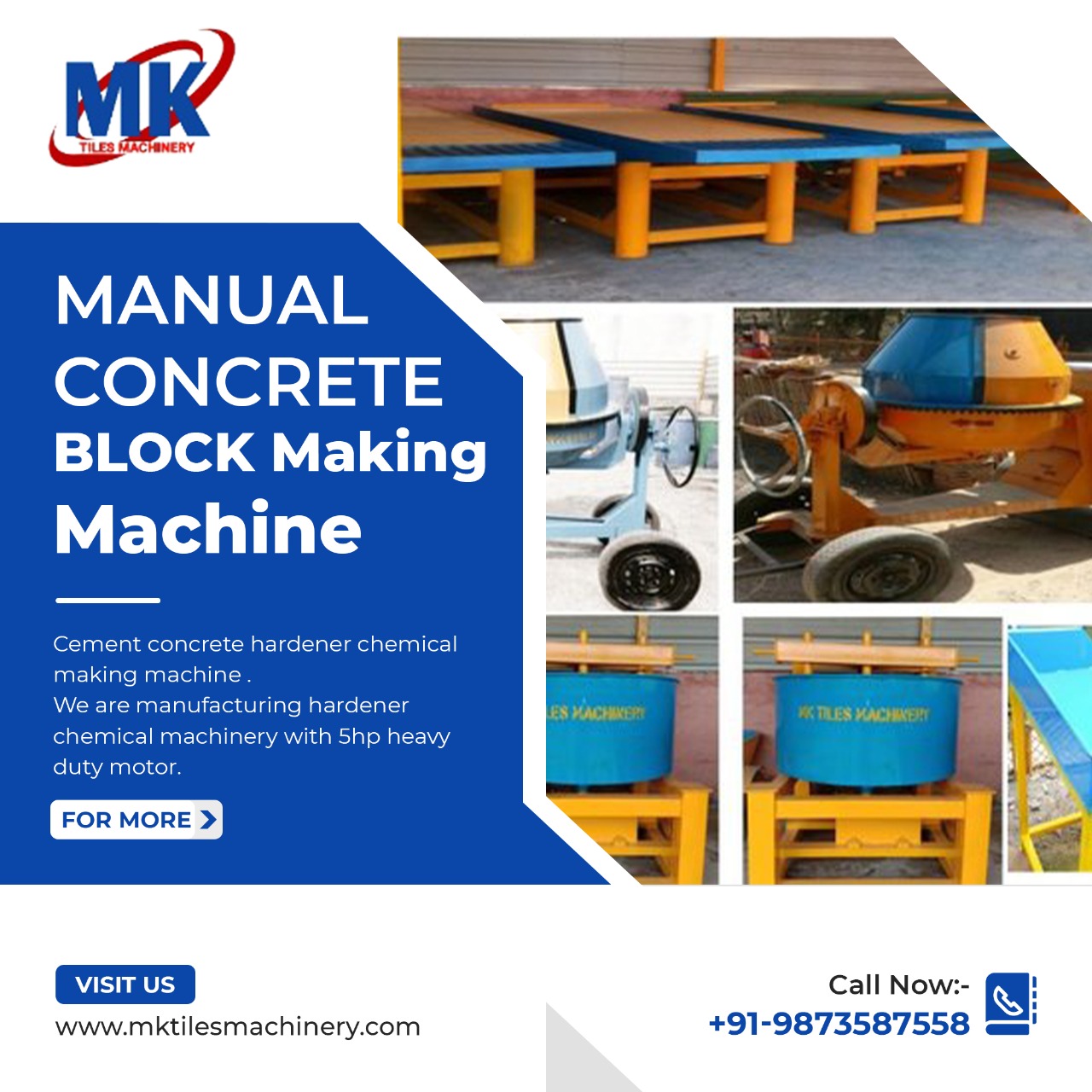 Concreet tiles making machine