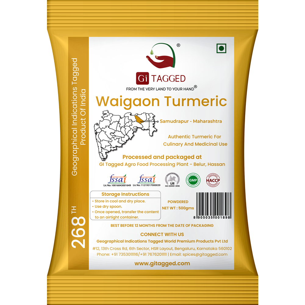 GiTAGGED Waigaon Turmeric (Powder) – 500gms